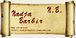 Nadja Barbir vizit kartica